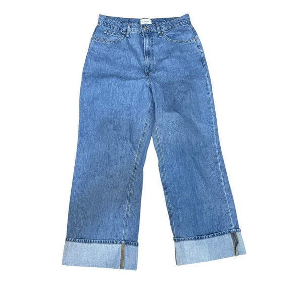 Frame Denim Denim - Frame Women's Rolled High Rise Wide Leg Jeans Blue Denim Size 30 Meadow